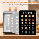2 Slice Toaster Touch Screen, Stainless Steel Toasters Digital Timer 2 Slot Toasters, 8 Shade Settings 6 Bread Types for Bagel, Cancel, Defrost（Stainless Steel） - Image 4