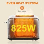 2 Slice Toaster Touch Screen, Stainless Steel Toasters Digital Timer 2 Slot Toasters, 8 Shade Settings 6 Bread Types for Bagel, Cancel, Defrost（Stainless Steel） - Image 5