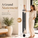 65" Extra Large Wind Chimes for Outside Deep Tone, 6 Extra-Thick Aluminum Tubes for Lasting Resonance, Big Outdoor Wind Chime for Garden Patio Decor, Relaxing Gift for Mom Dad Men Neighbors, Black - Image 4