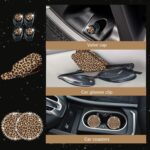 24 Pcs Leopard Print Car Accessories,Including License Plate Frame,Rearview Mirror Decoration,Etc,Suitable for Sedan,SUV and Other,Cute Car Interior Set for Women (Brown) - Image 4
