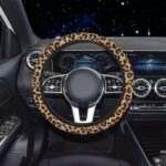 24 Pcs Leopard Print Car Accessories,Including License Plate Frame,Rearview Mirror Decoration,Etc,Suitable for Sedan,SUV and Other,Cute Car Interior Set for Women (Brown) - Image 7