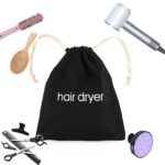 Hair Dryer Bags Drawstring Bag Container Hairdryer Bag for travel bathroom (Black) - Image 5