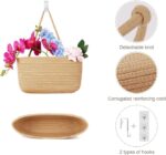 TeoKJ Over the Door Hanging Basket, 3-Tier Woven Cotton Wall-Mounted Storage Organizer Bag Decorative Hanging Nursery Baskets, Jute - Image 4