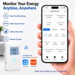 WiFi Home Energy Monitor with 3 80A Circuit Level Sensors, Real-Time Electricity Usage Monitor, Tuya App, Voltage Current Power Tracking, High Temperature Alert, Remote Control for Home Appliances - Image 3