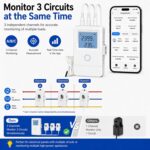 WiFi Home Energy Monitor with 3 80A Circuit Level Sensors, Real-Time Electricity Usage Monitor, Tuya App, Voltage Current Power Tracking, High Temperature Alert, Remote Control for Home Appliances - Image 5