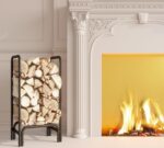 Kingson Firewood Rack Log Holder for Indoor Outdoor Fireplace Black Detachable Firewood Storage Log Storage Holder - Image 3