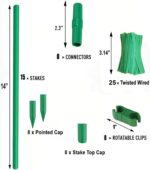 Garden Stakes Kit: 15Sets Fiberglass Plant Sticks Supports & Accessories for DIY 4ft, 5ft, 6ft, 7ft Stakes for Tomato, Vegetables, Indoor & Outdoor Gardening Supplies - Image 4