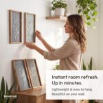 3D Wooden Floral Bathroom Wall Decor (Set of 4) Lightweight, Ready-to-Hang Framed Wall Art For Living Room, Bedroom, or Office - Premium Boho Botanical Farmhouse Decorations - Gift-Boxed - Image 3