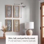 3D Wooden Floral Bathroom Wall Decor (Set of 4) Lightweight, Ready-to-Hang Framed Wall Art For Living Room, Bedroom, or Office - Premium Boho Botanical Farmhouse Decorations - Gift-Boxed - Image 4