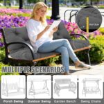Patio Swing Cushions for Outdoor Furniture Thick 5in Porch Swing Cushions Waterproof 3 Seater 60 inch Outdoor Swing Cushions with Back (Dark Gray-60x40 inch) - Image 4