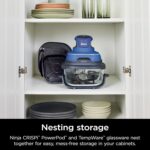 Ninja Crispi Air Fryer, Microwave, Freezer & Dishwasher Safe, Non Toxic Glass Portable Cooking System, 4 QT & 6 Cup Glass Containers with Storage Lids, Easy Meals, Air Fry, Bake, Blue (Renewed) - Image 6
