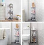 J JINXIAMU Corner Shelf Stand, Storage Organizer Great for Bathroom, Corner Shelf Perfect for Small Space,Waterproof Stand Also Use for Toilet Paper Stand,White - Image 4