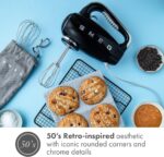 SMEG Black 50's Retro Style Electric Hand Mixer with Set of Beaters, Set of Dough Hooks and Set of Whisks - Image 3