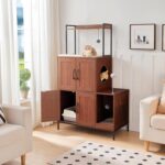 HOOBRO Litter Box Enclosure, Litter Box Furniture with Storage, 2-in-1 Hidden Cat Furniture with Shelf, 2 Dangling Plush Balls and 1 Toy Ball, Large Wooden Cat Washroom, Walnut WL78MW01 - Image 4