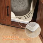HOOBRO Litter Box Enclosure, Litter Box Furniture with Storage, 2-in-1 Hidden Cat Furniture with Shelf, 2 Dangling Plush Balls and 1 Toy Ball, Large Wooden Cat Washroom, Walnut WL78MW01 - Image 6