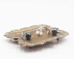 Funly mee Small Antique Trinket Dish Vintage Gold Metal Jewelry Tray, Ring Holder-5.3 x 3.5 x 1.2 inches - Image 5
