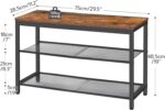 HOOBRO Shoe Bench, 3-Tier Shoe Rack, Industrial Shoe Organizer Storage Bench, 29.5 inches Entry Bench with Mesh Shelves, for Entryway, Living Room, Hallway, Easy Assembly, Rustic Brown BF75HX01 - Image 4