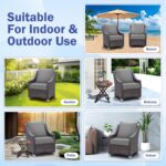 IASEAHK Outdoor Seat Cushion Set, Waterproof & Fade Resistant Patio Chair Cushions, Outdoors Cushion for Patio Furniture, 24 x 24 x 5.75 Inch, Outdoor Couch Cushions with Handle and Ties, Grey - Image 4