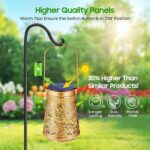 2 Pack Solar Lanterns Outdoor Waterproof Birthday Gifts for Women Mom Grandma, Hollowed-Out Metal Hummingbird Hanging Solar Lantern Lights Outdoor Decor, 2 Modes Lights Decor for Yard, Patio - Image 4