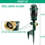 LIULO TOOL 2-Pack Gear Drive Sprinklers for Yard, 360 Degree Garden Water Sprinkler Head on Spike Base with 3/4 Inch Adapters, 5 Modes Adjustable Irrigation Tool for Large Area Yard Lawn Garden - Image 5