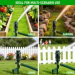 LIULO TOOL 2-Pack Gear Drive Sprinklers for Yard, 360 Degree Garden Water Sprinkler Head on Spike Base with 3/4 Inch Adapters, 5 Modes Adjustable Irrigation Tool for Large Area Yard Lawn Garden - Image 6