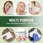 Disposable Face Towels 100 Count, Biodegradable Ultra Soft & Thick Facial Towels for Sensitive Skin, Lint-Free Makeup Remover Dry Wipes, Multi-Purpose Cleansing Towelettes for Face Wipes, Skincare - Image 5