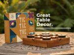 BSIRI Wooden Tic Tac Toe Game Coffee Tabletop XO Blocks Ideal for Family Living Room Games Night for Adults for Desk Decor and Unique Wood Gifts for All Occasions 5.5 Inch - Image 4