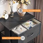 ODK Dresser for Bedroom with 4 Storage Drawers, Small Dresser Chest of Fabric Drawers with Sturdy Steel Frame for Small Space, Wood Top, Black - Image 5