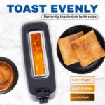 Elite Gourmet ECT118B Cool Touch Single Slice Toaster, 6 Toasting Levels & Wide Slot for Bagels, Waffles, Specialty Breads, Pastry, Snacks, Black - Image 3