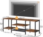 HOOBRO TV Stand with Power Outlets to 65 Inches, TV Console Table with Open Storage Shelves, Industrial Media Entertainment Center for Living Room Bedroom, Rustic Brown and Black BF40DS01 - Image 3