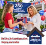 MBL 4th of July Independence Decorations - Patriotic USA America Independence Day Memorial Day 250th 250 Years Anniversary Merchandise No Kings Wood Sign, Fourth of July Table Home Indoor Decor - Image 5