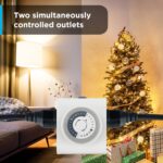 GE 24‑Hour Mechanical Outlet Timer Switch, Dual Grounded Plug‑in Control for Indoor Lighting, Lamps, Christmas Trees, Fans and Small Appliances (2 Pack), 46211 - Image 3