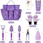 Gardening Gifts for Women, Garden Tool Set, Heavy Duty Gardening Hand Tools with Garden Tool Bag, Purple - Image 4