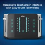Oster 4-Slice Toaster Touch Screen Stainless Steel Digital Timer 6 Shade Settings Easy to Clean Removable Crumb Tray - Image 3