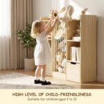 Toy Storage Organizer with Stuffed Animal Storage, Solid Pine Wooden Toy Organizer & Stuffed Animal Zoo, 4 Cubes Shelf with 2 Movable Drawers, 4 -in-1 Book Shelf for Kids Room, Playroom, Nursery - Image 6