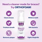 EverSmile OrthoFoam Braces Cleaner — Brushable Foam Whitens Teeth, Eliminates Bacteria, Fights Plaque and Bad Breath – Cleans Under Metal, Ceramic, Clear Brackets and Wires – 50ml - Image 3
