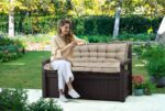 Swing Replacement Seat Cushions, 2-3 Seater Bench Cushions for Outdoor Furnitur with Backrest, Garden Recliner Seat Cushions Waterproof Sofa Pads (Khaki, 63x40in) - Image 3