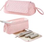 Leudes Hair Tools Travel Bag for Women Heat Resistant Mat for Travel Essentials Hot Tools Straighteners,Flat Irons,Curling Iron,Hot Air Brushes and Hair Dryer Organizer Bags 2 in 1(Pink) - Image 3