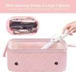 Leudes Hair Tools Travel Bag for Women Heat Resistant Mat for Travel Essentials Hot Tools Straighteners,Flat Irons,Curling Iron,Hot Air Brushes and Hair Dryer Organizer Bags 2 in 1(Pink) - Image 4