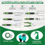 Gardening Tools 10-Piece, Heavy Duty Garden Tool Set with Fashion and Durable Garden Tools Organizer Handbag, Rust-Proof Gardening Hand Tools Weeding Kit, Ideal Gardening Gifts for Women - Image 5