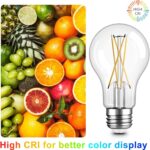 TJOY 12 Pack A19 Vintage LED Edison Bulbs, Dimmable, 60W Equivalent, High Brightness 2700K Warm White, 8W E26 Standard Base, 800 Lumens, CRI80+, Clear Glass Filament Bulb for Home, Farmhouse - Image 6