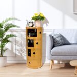 4-Tier Round Bedside Table, Narrow Storage Cabinet, Small Stylish Storage Cabinet, no Installation Required, Suitable for Living Room and Bedroom, Small Space - Image 3