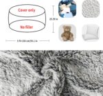 YudouTech（No Filler Bean Bag Chair Cover Without Filler,Big Round Soft Fluffy PV Velvet Washable Bean Bag Lazy Sofa Bed Cover for Adults,Living Room Bedroom Furniture Outside,5ft Dark Grey - Image 3