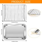Replacement Tray for Hamilton Beach 2 Slice 31156 2 in 1 Toaster Oven, 12.6×9 IN Food Grade Stainless Steel Food Grade Toaster Oven Accessories Replacement Parts Wire Rack, Dishwasher Safe - Image 3