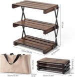 3-Tier Compact Storage Rack - Lightweight,Camping Shelves, Lightweight Compact for Outdoor Picnic，Foldable Storage Shelves Portable Folding Camping Table with Storage - Image 4
