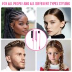 3 Pieces Hair Styling Comb Set Teasing Brush Rat Tail Comb Edge Brush for Edge&Back Brushing, Combing, Slicking Hair for Women (Pink) - Image 4