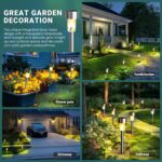 GIGALUMI Solar Lights Outdoor Waterproof, 12 Pack, Stainless Steel LED Solar Garden Lights for Patio, Lawn, Yard and Landscape, Garden Decor Patio Decor,Warm White - Image 3