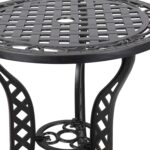 Christopher Knight Home La Sola Metal Outdoor Bistro Set, Black With Bronze - Image 5