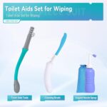 Toilet Aids Set for Wiping - Long Handle Butt Wiper for People Overweight, Elderly and Disabled, Bottom Buddy Wiping Aid for Bathroom ( 4PCS Personal Hygiene Kit ) - Image 3