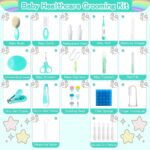 Baby Healthcare and Grooming Kit, 28 in 1 Portable Baby Essentials Kit Electric Nail Trimmer Set with Gas Relief Hair Brush Comb Nasal Aspirator for Newborn Boys Girls (Green) - Image 3